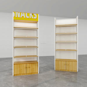 מדפי אחסון עמידים מפלדה-עץ (חד-צדדיים/דו-צדדיים) לחנויות קמעונאיות, חנויות נוחות וסופרמרקטים - Product Image 3