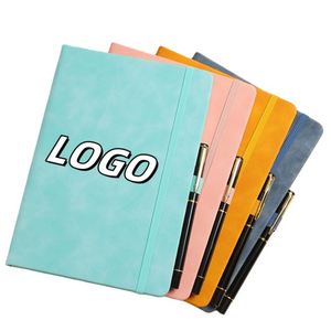 Carnet de notes professionnel A5 personnalisable avec logo X515-1, couverture en cuir avec impression UV, 200 pages, matériau papier portable - Product Image 1