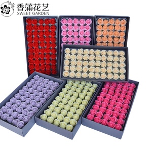 ช่อดอกกุหลาบประดิษฐ์ขนาดเล็กสำหรับตกแต่งบ้านงานแต่งงานงานประดิษฐ์ดอกอีสเตอร์สบู่ดอกไม้ประดิษฐ์ไหลราคาถูก - Product Image 1