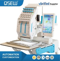 Machine à broder informatisée à tête unique QS-1201S pour logo de t-shirt, étiquette, chaussette, mini-machine à broder
