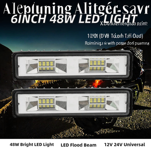 ไฟ LED สำหรับรถยนต์ขนาด 6 นิ้ว 48 วัตต์ ไฟส่องสว่างแบบ Retrofit สำหรับติดตั้งภายนอก ไฟส่องแบบ Flood Beam สำหรับขับขี่ในสภาพอากาศหมอก ไฟตัดหมอกสำหรับรถ SUV ออฟโรด 12V สีธรรมชาติ - Product Image 2