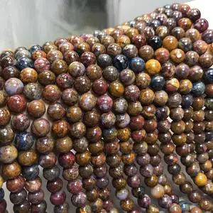 8mm round brown pietersite beads loose gemstone beads