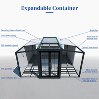 Maison conteneur modulaire extensible de luxe à assemblage rapide, structure renforcée et étanche pour l'hébergement touristique préfabriqué