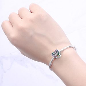 White copper FOREVER heart <b>beaded</b> original niche high-end DIY <b>bracelet</b> for girls - Product Image 6