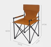 Chaise de camping de pique-nique légère, chaise pliante confortable avec table latérale réglable