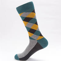 Chaussettes amusantes personnalisées à motif Argyle, en coton doux, couleurs vives, motif géométrique, design personnalisé pour hommes et femmes, pour occasions décontractées, fêtes, cadeaux