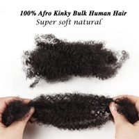 | Cheveux humains afro crépus en vrac |   Cheveux humains afro crépus en vrac de 8 à 28 pouces, mèches naturelles pour extensions de locs et tresses