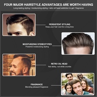 1 Gel de coiffage pour barbier, produit de soins pour les cheveux, brillant et moulant, haute qualité, pour hommes