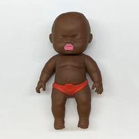 Natasha Kleine Schwarze Puppe Stressabbau-Handflächenfigur aus Gummi, Langsam Zurückfederndes Quetschspielzeug zur Dekompression für Alle Altersgruppen