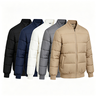 Blouson Bomber Homme Gris Léger et Chaud pour l'Hiver, Col Baseball, Personnalisable avec Logo, Marque Privée, Vente en Gros