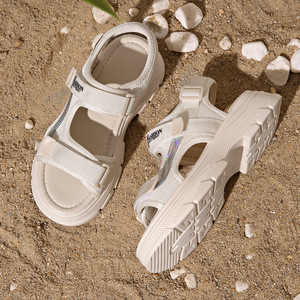 Women Thick-soled Sports <b>Sandals</b> Summer New Large Soft Sole Letter Colorful Beach <b>Sandals</b> - Product Image 6