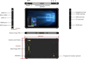 Oem <span class=keywords><strong>8</strong></span> inch máy tính bảng công nghiệp màn hình cảm ứng 8G + 256GB gồ ghề máy tính bảng PC 4G Wifi NFC GPS Win10 gồ ghề Android xe xe máy tính bảng - Product Image 5