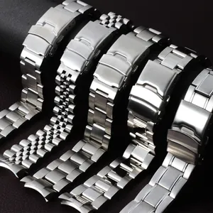 고품질 맞춤형 로고 스테인레스 스틸 시계 밴드 석영 시계 금속 스트랩이있는 공장 도매 맞춤 스타일