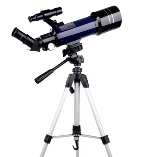 Portable 70mm Refractor Telescope with Metal Tripod FMC Lens for Moon Observation Stargazing STEM Education