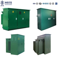 Projet EPC de sous-station électrique de type boîtier de style américain, transformateur combiné monté sur socle extérieur pour l'énergie renouvelable