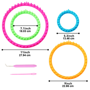 Kit de tricot manuel DIY : Machine à tricoter, accessoires de couture, métier à tisser, kit de broderie, tricot circulaire portable en <span class=keywords><strong>plastique</strong></span> pour écharpes faites à la main - Product Image 5