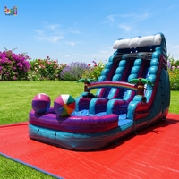Toboggan aquatique gonflable commercial de 18 pieds pour l'extérieur, idéal pour les locations événementielles et les adultes