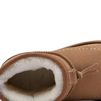 Bottes d'hiver décontractées pour femmes, légères, à plateforme, bout rond, en daim de vache et nubuck, avec doublure en fourrure intégrée et doublure en cuir