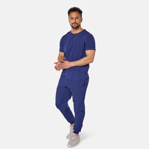 Tops de travail pour médecins, en popeline de polyester antistatique réversible de luxe YUHONG, en stock, manches courtes. - Product Image 2