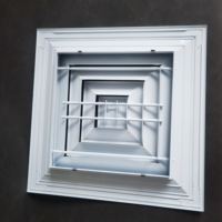 Diffuseur d'air carré en aluminium à double déflection réglable pour projets d'ingénierie de climatisation de bureau - Vente en gros usine