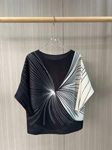 Top estampado plisado <span class=keywords><strong>para</strong></span> mujer en primavera Nuevo diseño Elegante estilo informal elegante <span class=keywords><strong>para</strong></span> nicho de talla grande <span class=keywords><strong>para</strong></span> madre y Niña gordita - Product Image 6