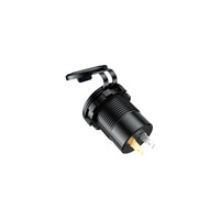 Pengisi daya mobil USB-C 36W QC3.0 dengan dudukan ponsel pengisian daya Cepat 3.0 Voltmeter ON/OFF sakelar 12-24v tegangan 12v-24v sakelar ON/Off
