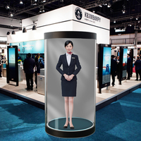 Équipement d'affichage d'hologramme de l'interaction HD 3D d'AI équipement de salon commercial de cylindre d'hologramme 3D