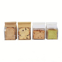 Sac à pain en papier kraft brun vierge avec fenêtre, fermeture à lien métallique, fond plat, pour boulangerie, idéal pour pain au levain fait maison, pain de mie, gâteau