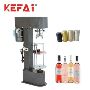 KEFAI Economic Semi Auto Glass Wine Bottle Screw Cap Sealing Machine Aluminum Caps Crimper Pilfer Proof Capping Machine