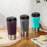 Thermos de voyage portable Emerit personnalisé 2026 de 450 ml en acier inoxydable 304 à double paroi avec ventouses anti-déversement pour la vente en gros