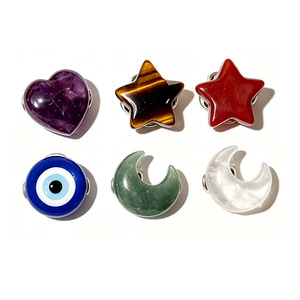 Décorations de <span class=keywords><strong>voiture</strong></span> : Clips de ventilation étoiles, lune, cœur, œil bleu, pierres de cristal naturelles, accessoires <span class=keywords><strong>hippie</strong></span> pour tableau de bord - Product Image 2