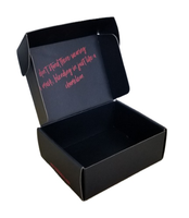 Boîte d'emballage en papier ondulé noir avec logo personnalisé imprimé, boîtes de courrier, 1 pièce