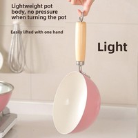 Nouvelle poêle wok rose en fer forgé, revêtement céramique antiadhésif, fond plat, pour cuisinières universelles domestiques, sans couvercle