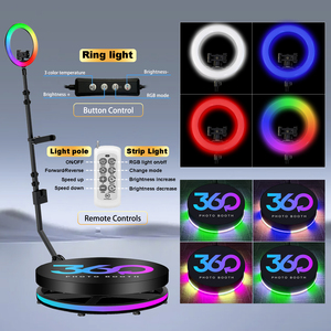 40 inch 360 fotohokje voor 5-6 personen, selfie voor evenementen, automatisch draaibaar platform met RGB ringlicht, afstandsbediening, flightcase - Product Image 2