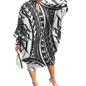 Ropa <span class=keywords><strong>de</strong></span> lujo Vintage negra para <span class=keywords><strong>mujer</strong></span> Floral manga larga playa hawaiana otoño nueva moda vestido <span class=keywords><strong>de</strong></span> <span class=keywords><strong>tatuaje</strong></span> <span class=keywords><strong>de</strong></span> Samoa polinesia - Product Image 5