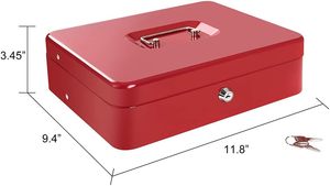 Cassetta Portavalori con Vassoio per Monete e Serratura a Chiave, <span class=keywords><strong>Grande</strong></span> Cassaforte in Metallo con Vassoio a Sbalzo per Monete, Cassetta di Sicurezza per Denaro - Product Image 5