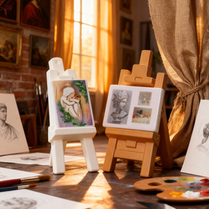 Micro Paysage Résine Ornement Peinture À L'huile Croquis Chevalet Mignon Maison De Poupée Aménagement Paysager Bureau Ornement De Bureau - Product Image 4
