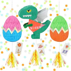 Dragon Pinata - Suministros para fiestas de dinosaurios Paquete de piñata  de dinosaurio con venda para los