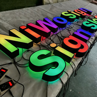 Letrero Luminoso LED Personalizado para Exteriores, Letrero con Logotipo LED RGB, Letrero Programable RGB, Letrero con Letras de Canal LED 3D para Negocios