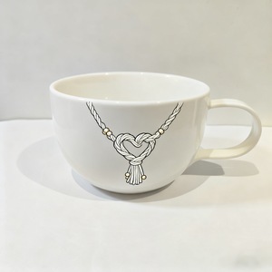Custom Porcelain Drinking Cup with Unique Photo Design and Handpainted Rope Necklace - Ideal for Holidays