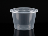 Bol en plastique PP rond jetable grande capacité avec couvercle pour sushis, nouilles, jus et chewing-gum – Vente en gros