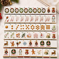 Coffret de Mahjong Américain Noël Casse-Noisette, Tuiles en Acrylique Gravées au Laser et Imprimées UV, Roi Souris, Fée Prune, Fêtes