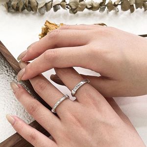 S925 Sterling Silver Letter <b>Open</b> <b>Ring</b> For Women Gift Jewelry - Product Image 4