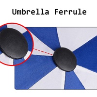 Paraguas de Viaje Plegable Automático de 2 Pliegues con Mango de Madera Azul y Blanco, Estructura de Hierro, Varillas de Fibra de Vidrio y Logotipo Personalizado, ¡Venta Caliente!