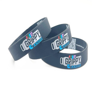 Đen Silicone dây đeo cổ tay với logo công ty khắc, thời trang màu sắc khác nhau đầy, bên trong in với mã QR và trang web - Product Image 3