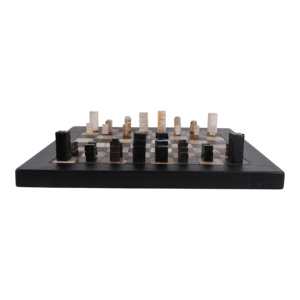 Set di Scacchi in Legno Petrificato per Tavolino da Caffè, Gioco Decorativo Classico per Soggiorno e Ufficio - Product Image 4