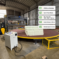 Machine de découpe circulaire de mousse haute précision à commande directe d'usine avec table rotative à aspiration pour feuilles de mousse PU de matelas/canapé