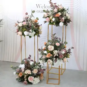 Mehrfarbige Mittelstücke Blumen ball künstlich Perfekt für Dekorationen Veranstaltungen Party liefert Hochzeit Bogen Tisch Kunststoff Rosen