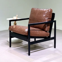 Fauteuil lounge en bois massif nordique, moderne et simple, fauteuil de détente