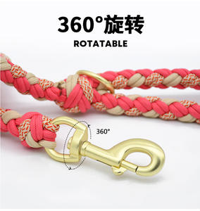 Nuevo <span class=keywords><strong>collar</strong></span> de correa de perro tejido a mano, correas tejidas a la moda, collares para mascotas, conjunto de correas de lujo para perros medianos y grandes - Product Image 4